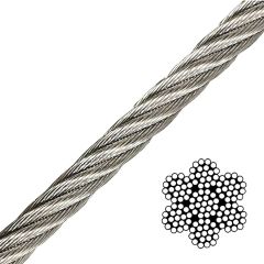 T304 Stainless Steel Cable Wire Rope,5/16",7x19,100ft Mining Hoist Fishery 